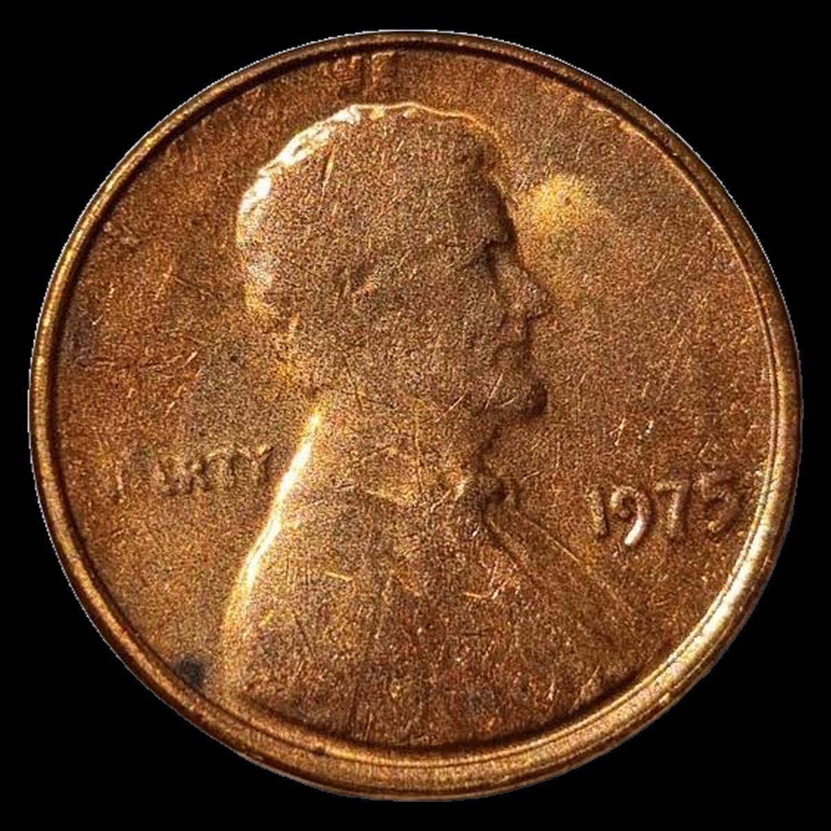 1975 Lincoln Cent (Modern): Struck Through