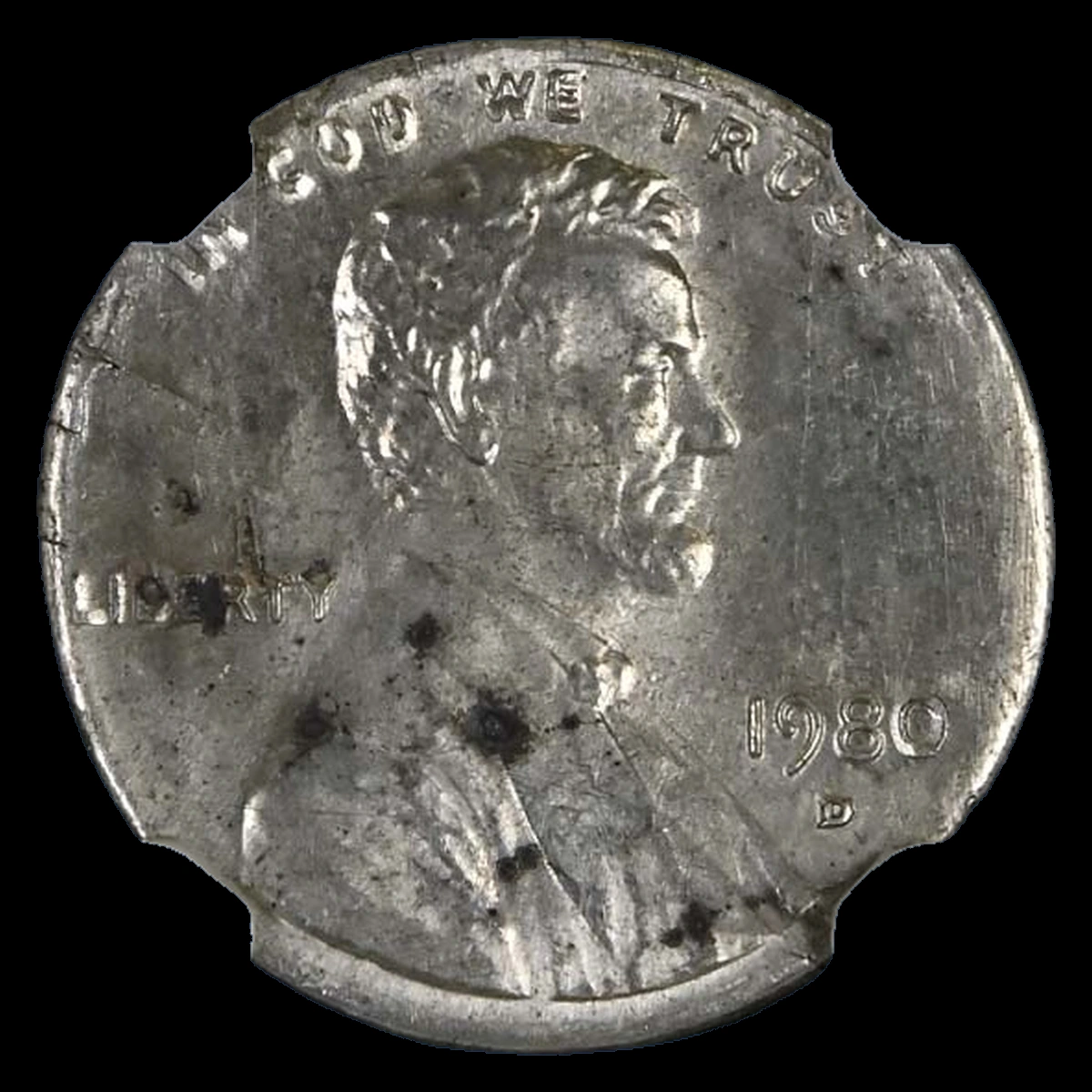 1980 Lincoln Penny: Struck on a Silver Blank