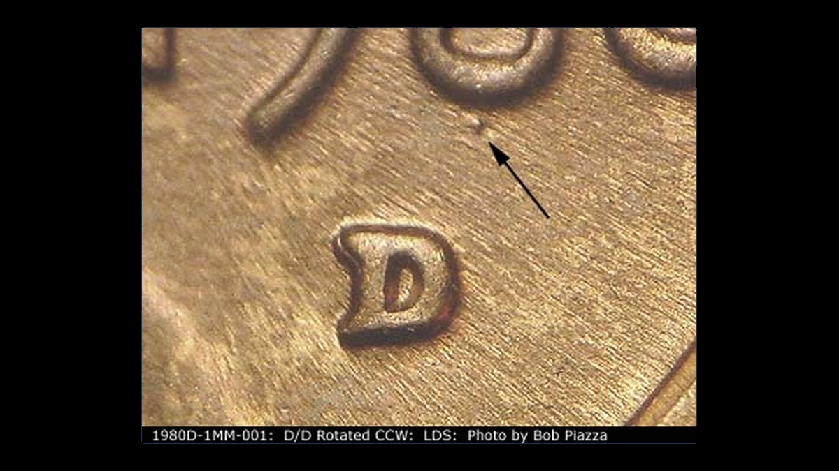 1980 Lincoln Penny: Repunched Mintmark