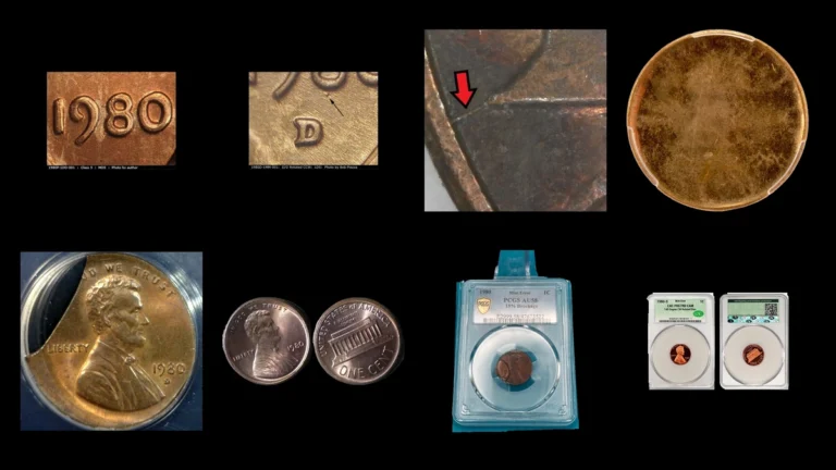 1980 Penny Errors — error coin photographs