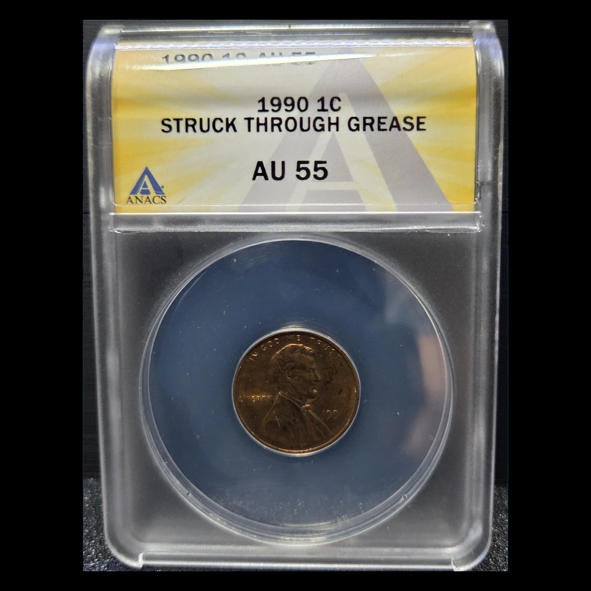 1990 Lincoln Penny: Struck-Through Error