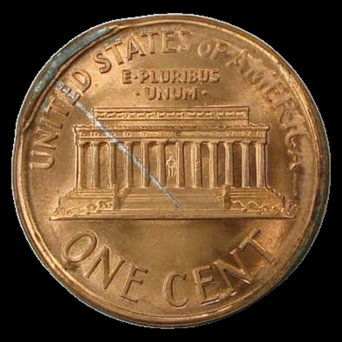 1990 Lincoln Cent (Modern): Brockage