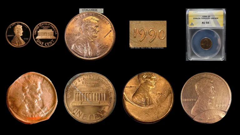 1990 Penny Errors — error coin photographs