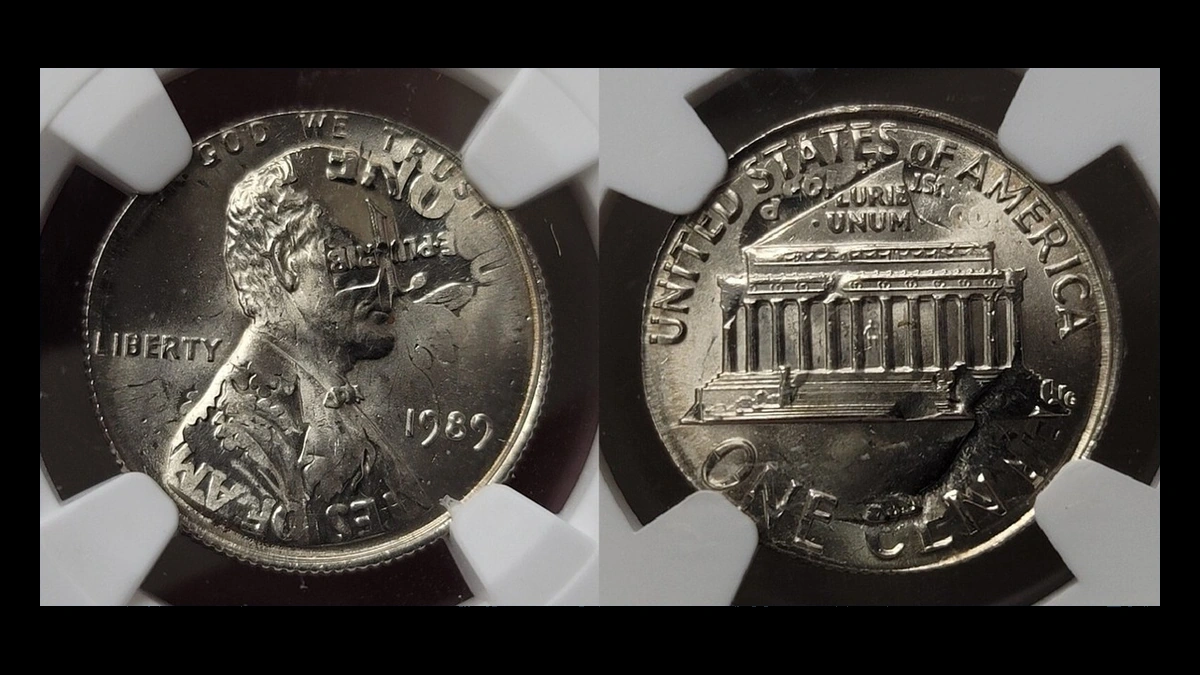 1989 Lincoln Penny: Cent Struck over a Dime