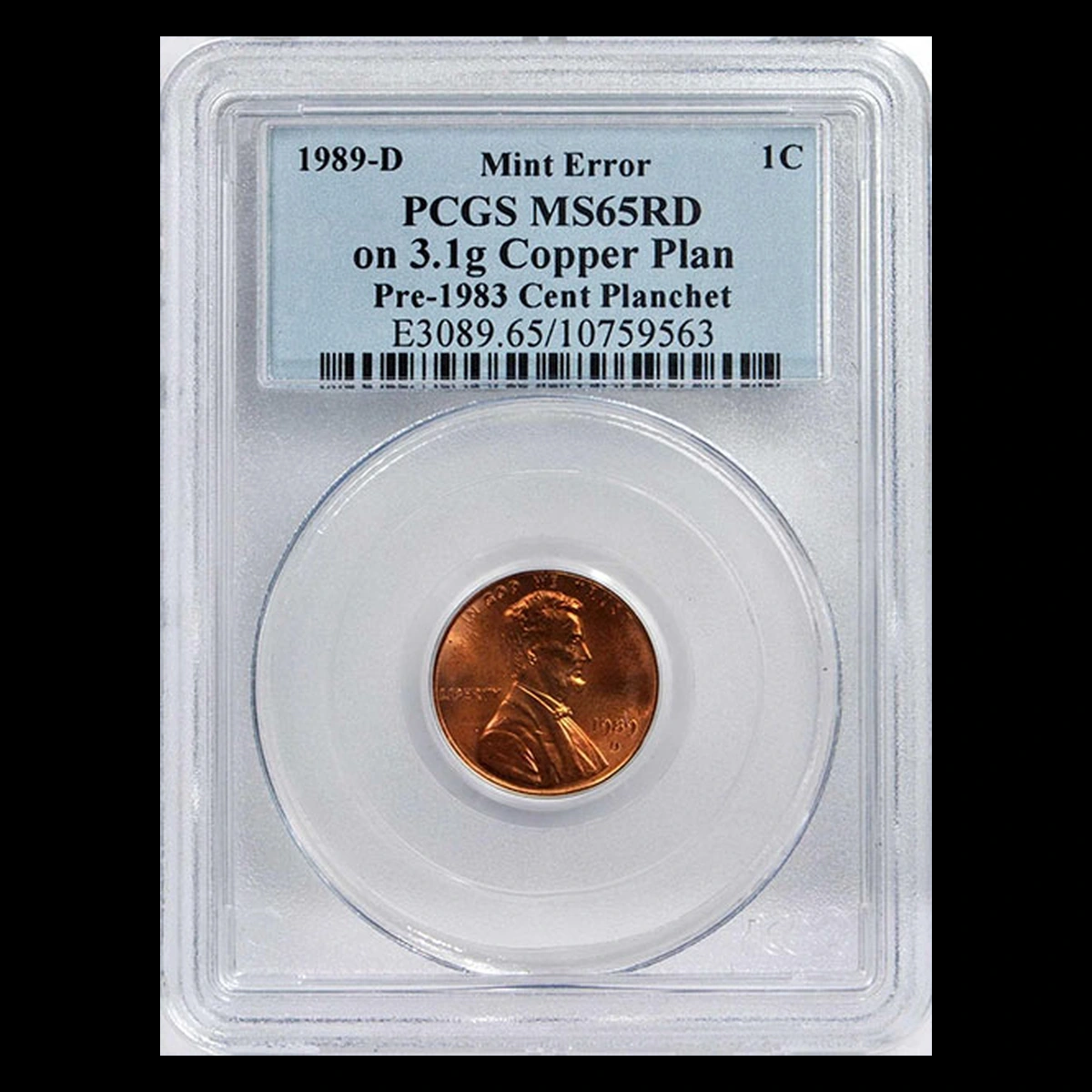 1989 Lincoln Penny: Copper-Alloy Planchet