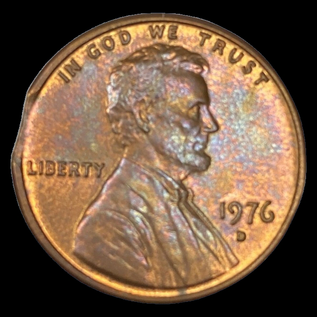 1976 Lincoln Penny: Clipped Planchet