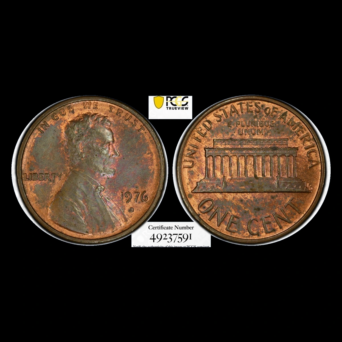1976 Lincoln Penny: Rolled-Thick Planchet