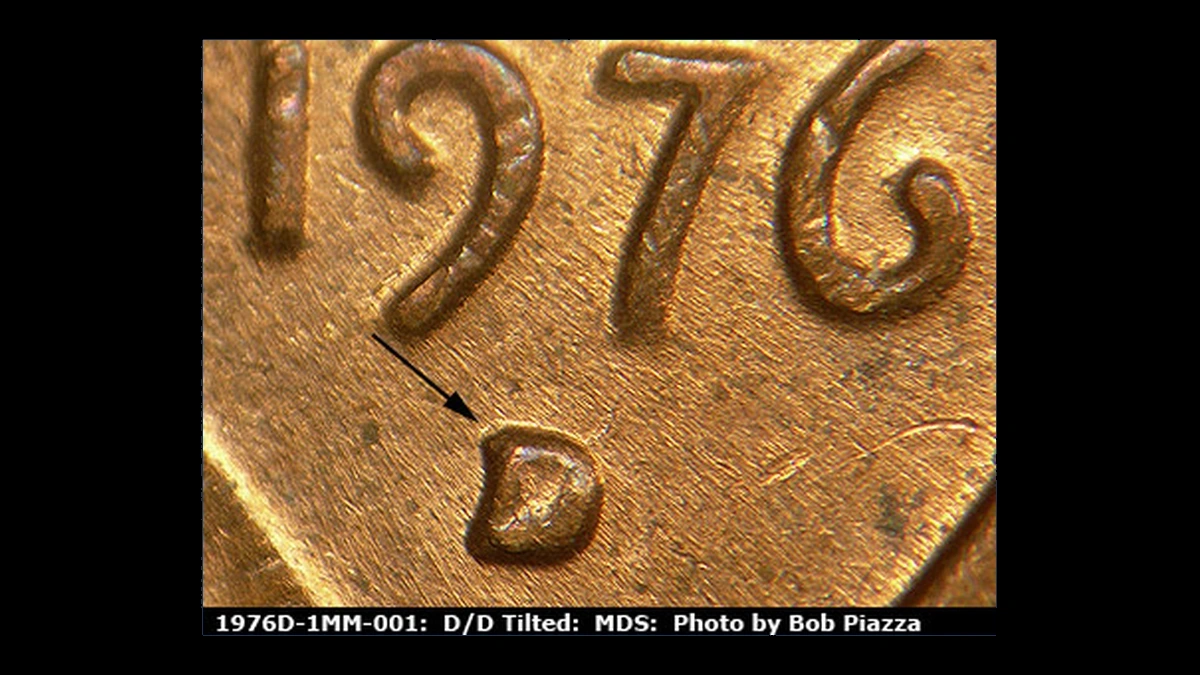 1976 Lincoln Penny: Repunched Mintmark