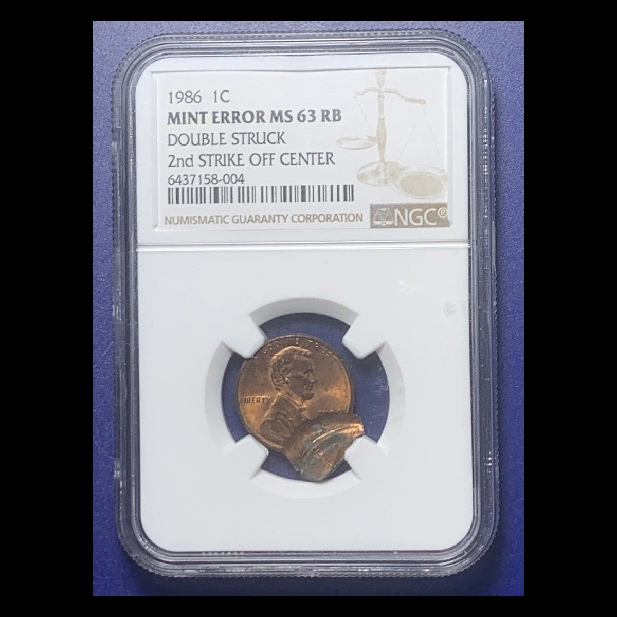 1986 Lincoln Penny: Double Strike with Uniface Second Strike