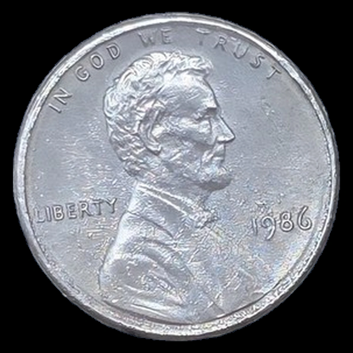 1986 Lincoln Penny: Unplated Zinc Blank