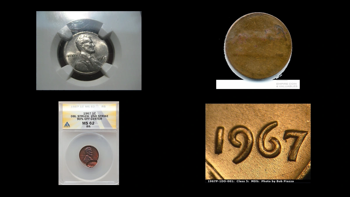 1967 Penny Errors — error coin photographs