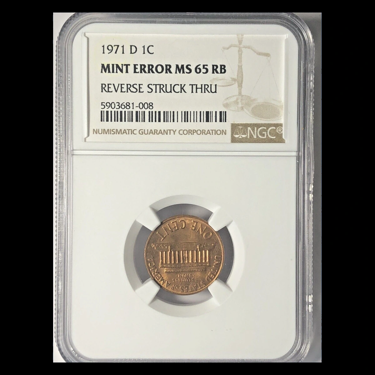 1971 Lincoln Penny: Struck-Through Error
