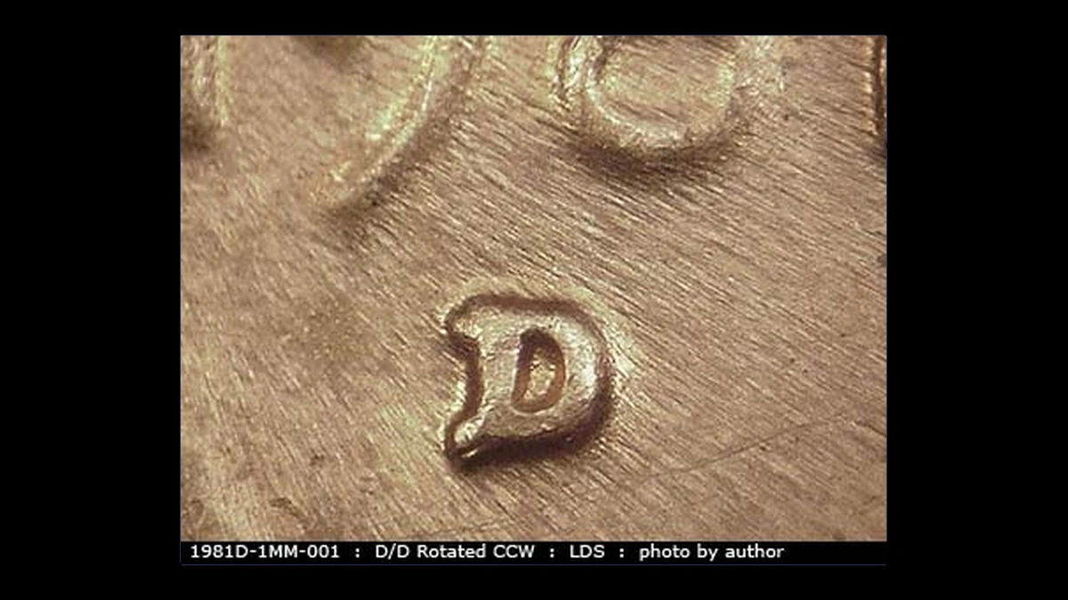 1981 Lincoln Penny: Repunched Mintmark