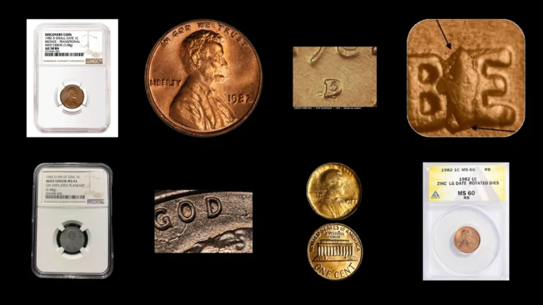 1982 Penny Errors — error coin photographs