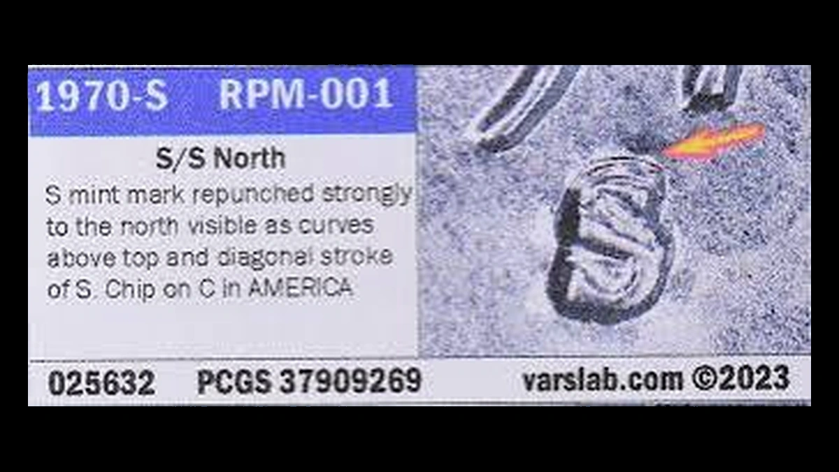 1970 Lincoln Penny: Repunched Mintmark