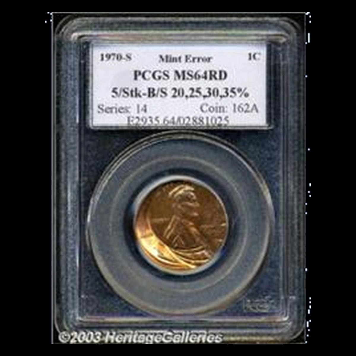 1970 Lincoln Cent (Modern): five strikes with broadstriking