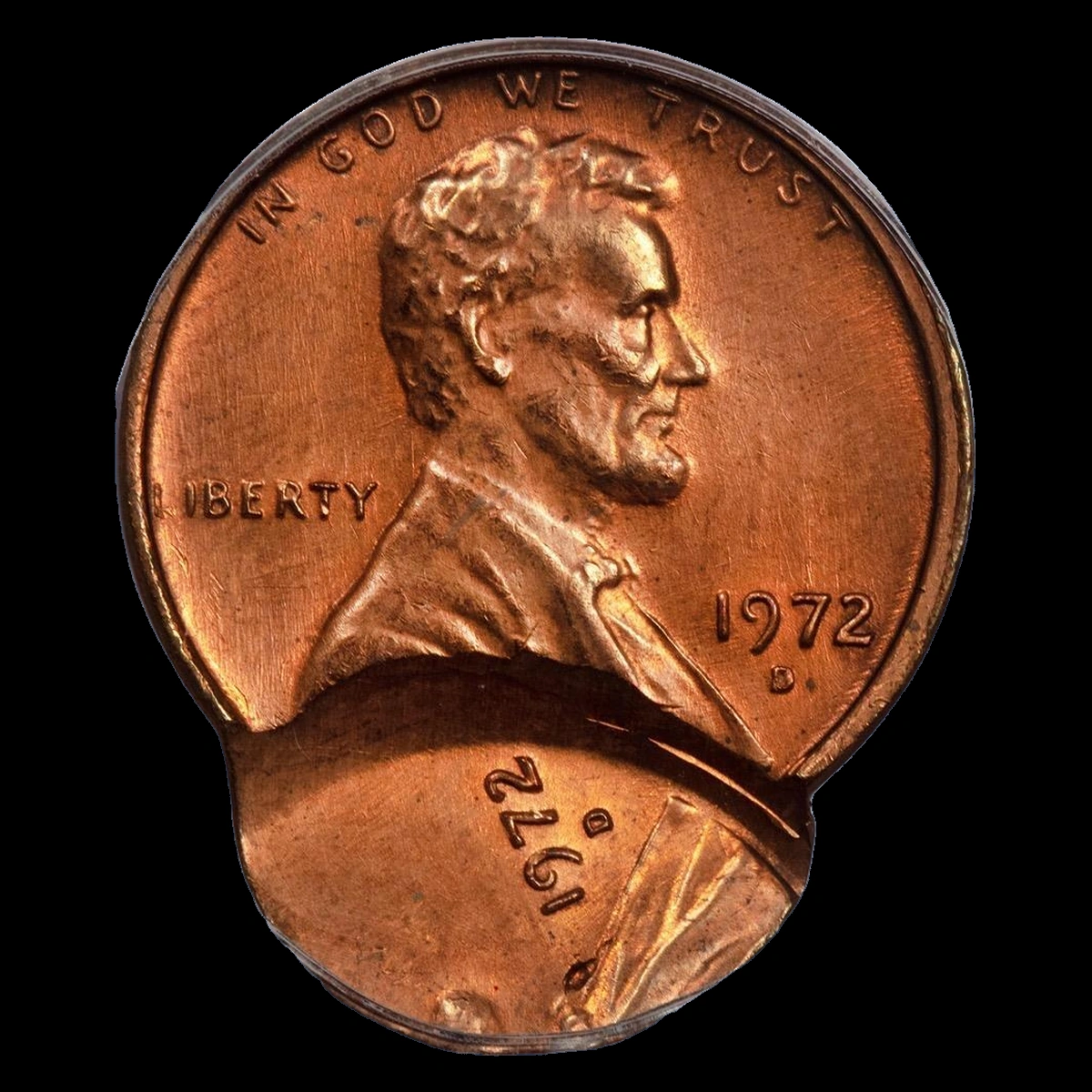 1972 Lincoln Penny: Double Strike with Uniface Second Strike
