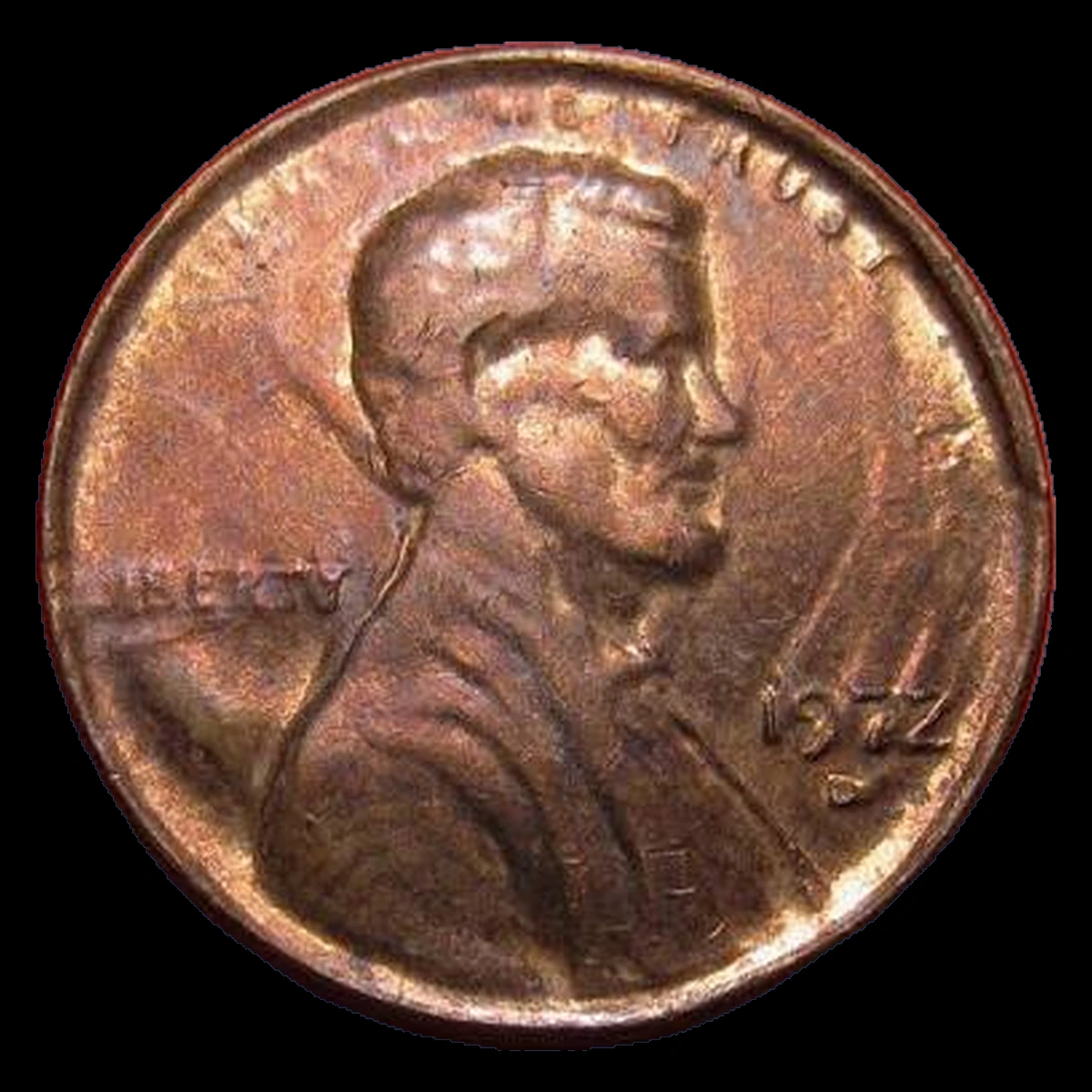 1972 Lincoln Cent (Modern): Die Cap