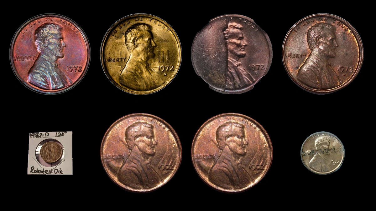 1972 Penny Errors — error coin photographs
