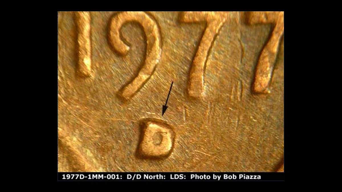 1977 Lincoln Penny: Repunched Mintmark