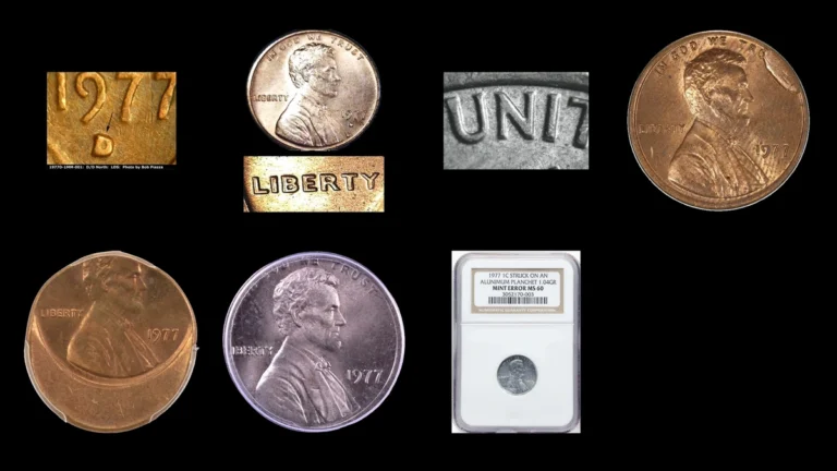 1977 Penny Errors — error coin photographs