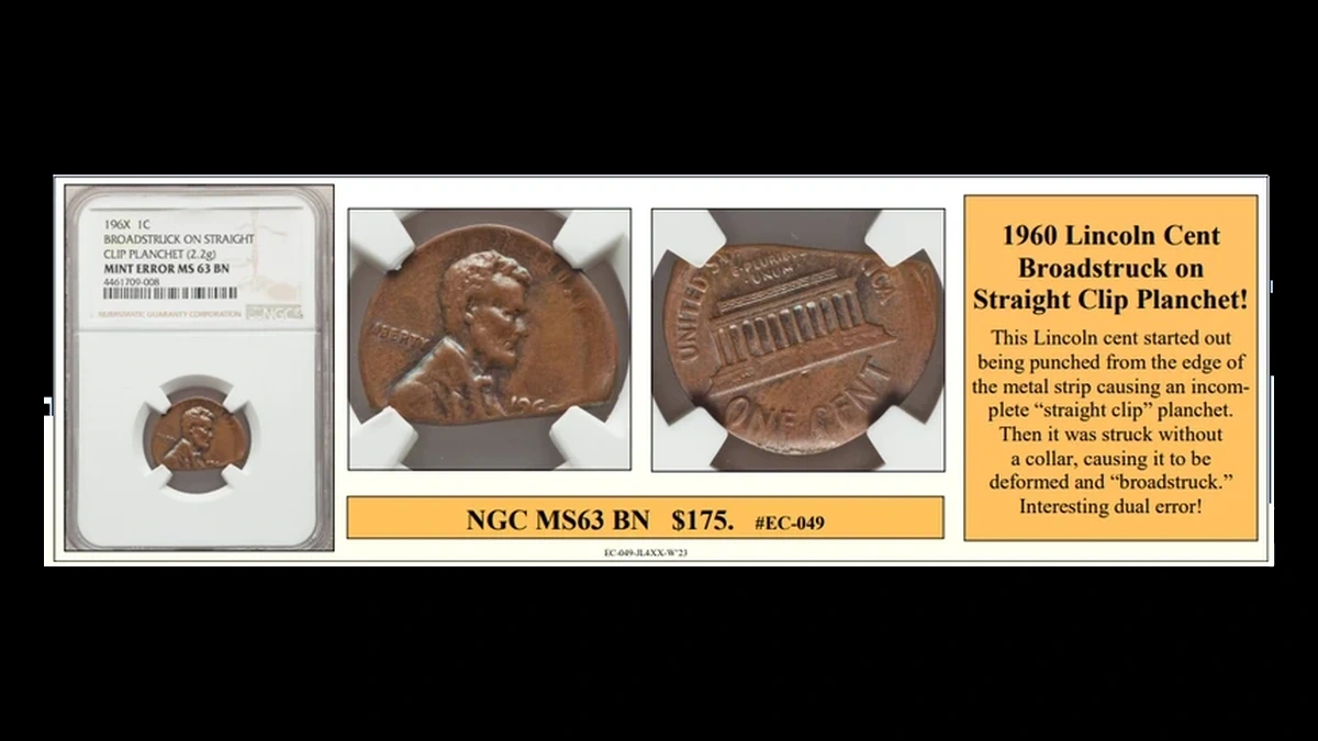 1960 Lincoln Penny: Broadstrike on a Clipped Planchet