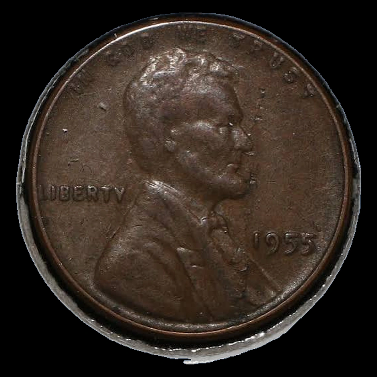 1955 Lincoln Cent (Wheat Reverse): Lamination