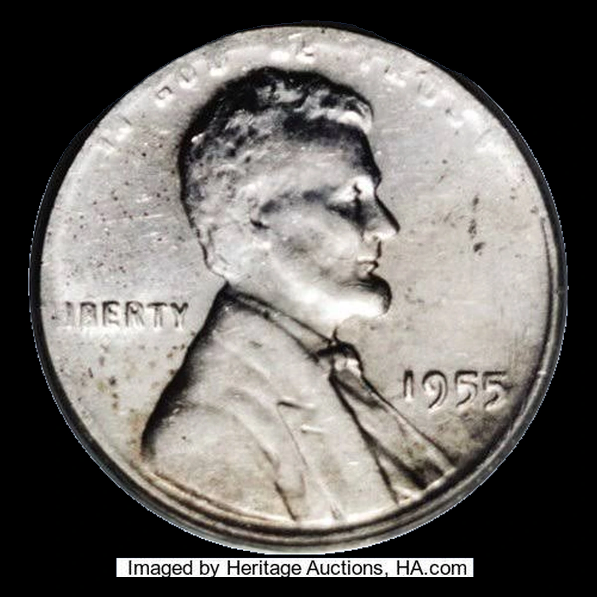 1955 Lincoln Cent (Wheat Reverse): Wrong Planchet