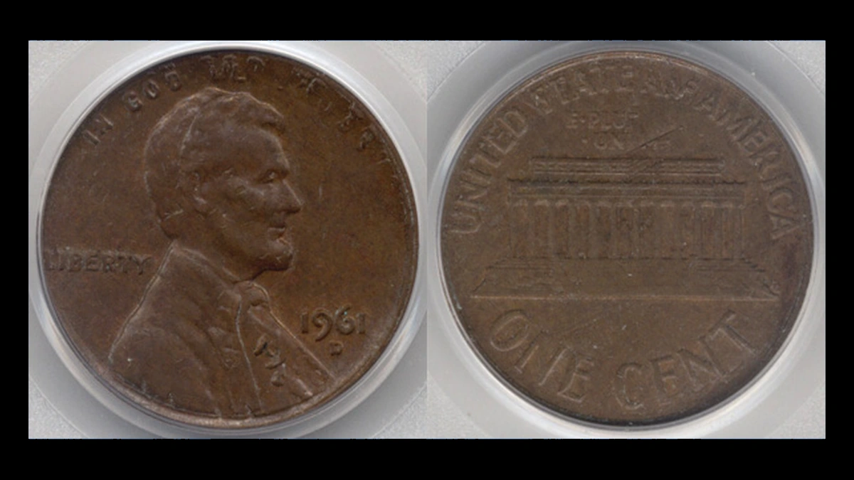 1961 Lincoln Cent (Modern): Overstrike / Double Denomination