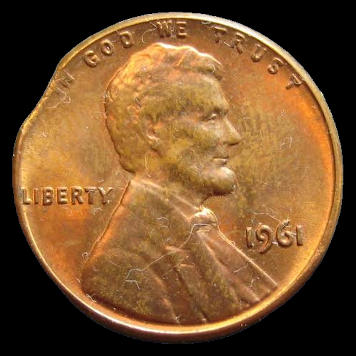 1961 Lincoln Cent (Modern): clipped blank