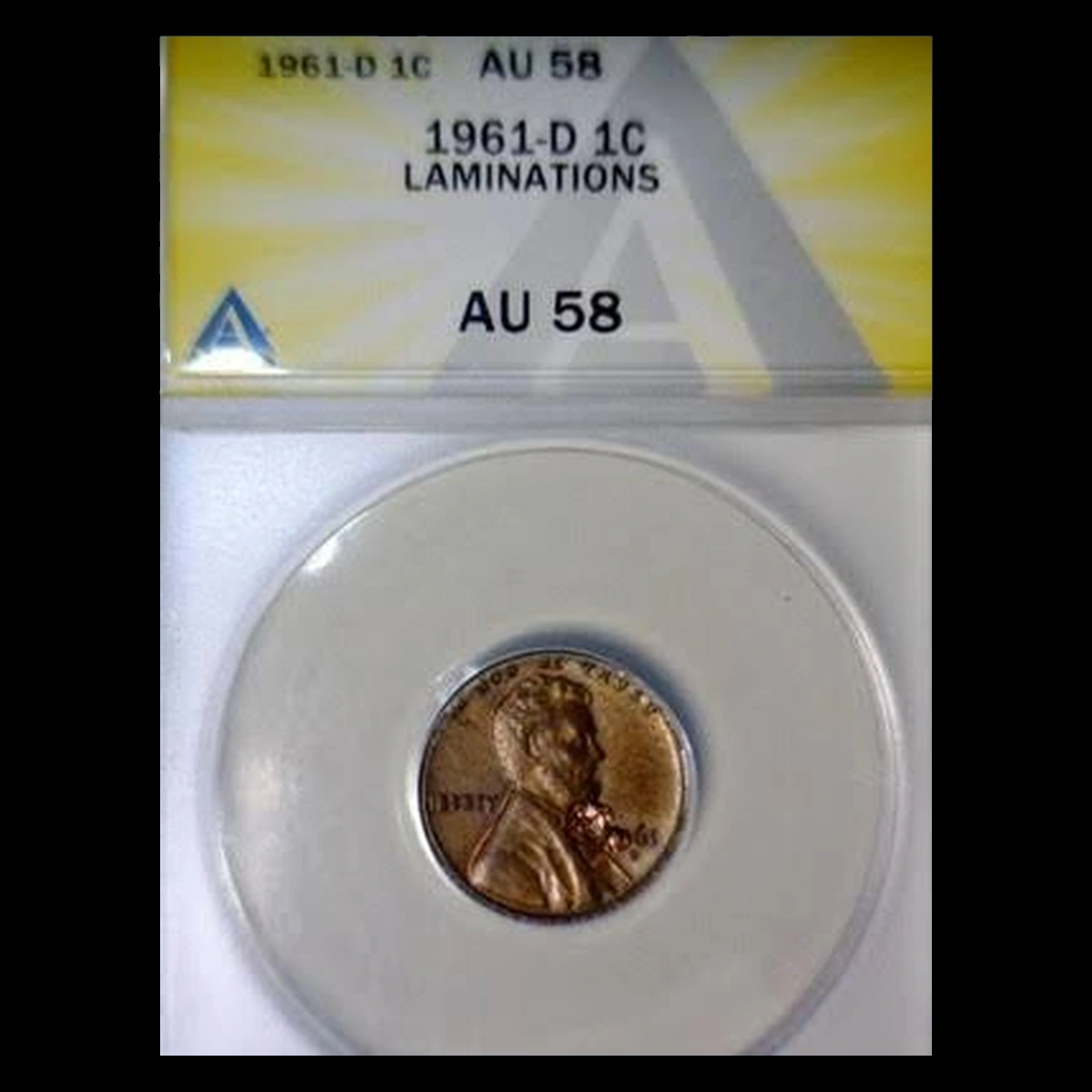 1961 Lincoln Cent (Modern): Lamination