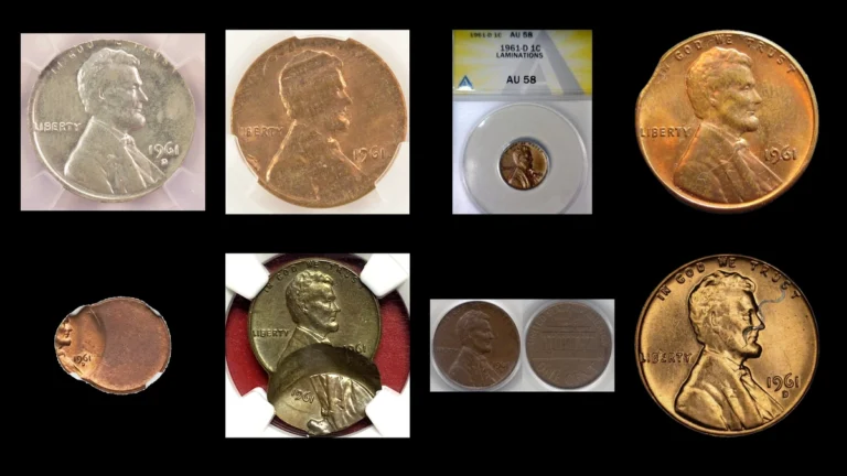 1961 Penny Errors — error coin photographs