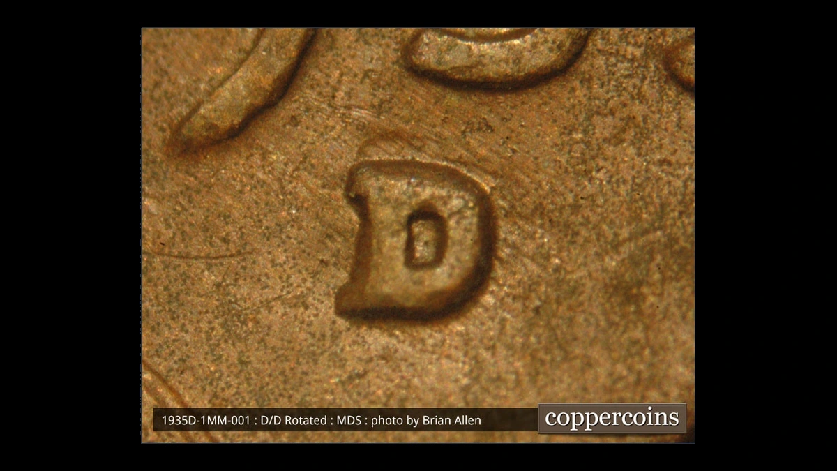 1935 Wheat Penny: Repunched Mintmark