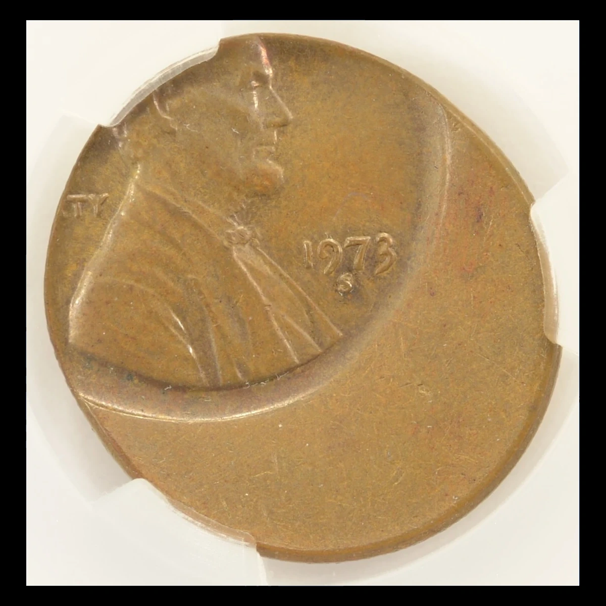 1973 Lincoln Penny: Off-Center Strike