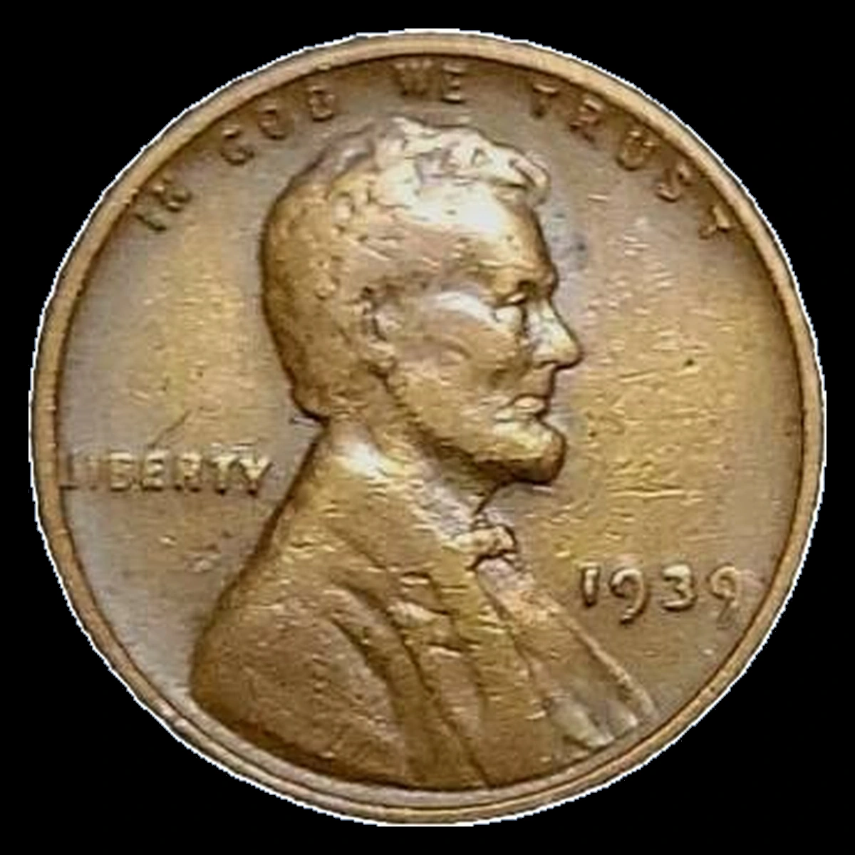 1939 Lincoln Cent (Wheat Reverse): Struck Through