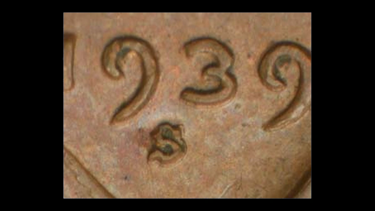 1939 Wheat Penny: Repunched Mintmark