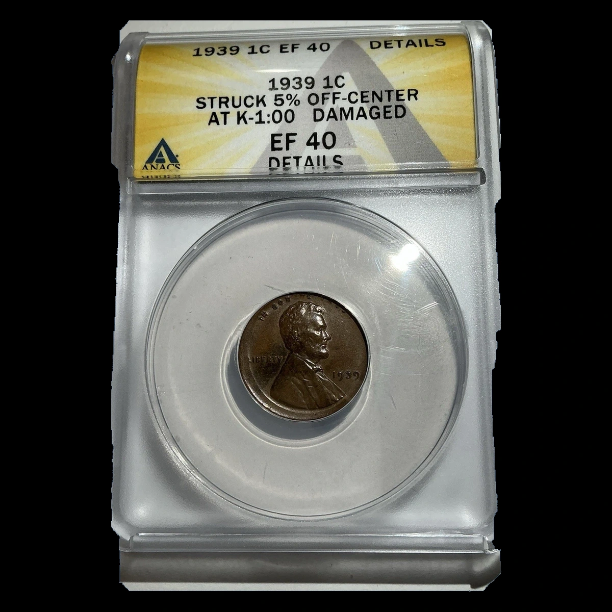 1939 Wheat Penny: Off-Center Strike