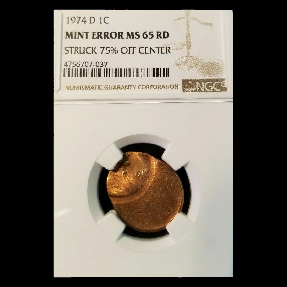 1974 Lincoln Penny: Off-Center Strike