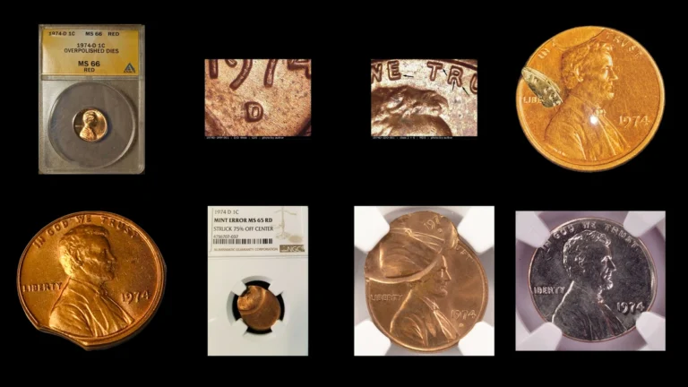 1974 Penny Errors — error coin photographs