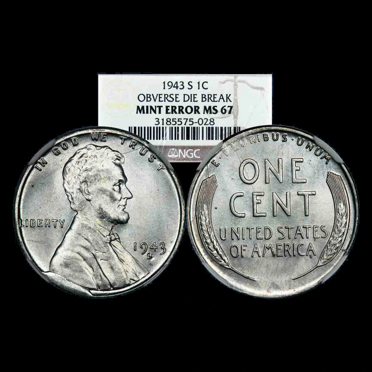 1943 Wheat Penny: Die Break / Cud