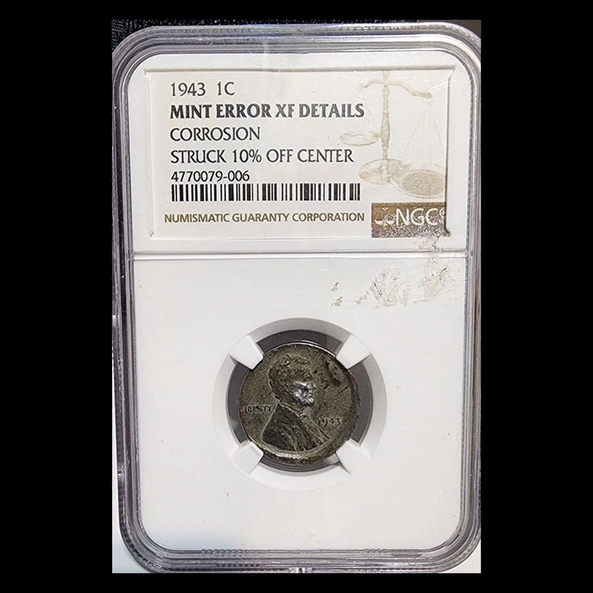 1943 Wheat Penny: Off-Center Strike