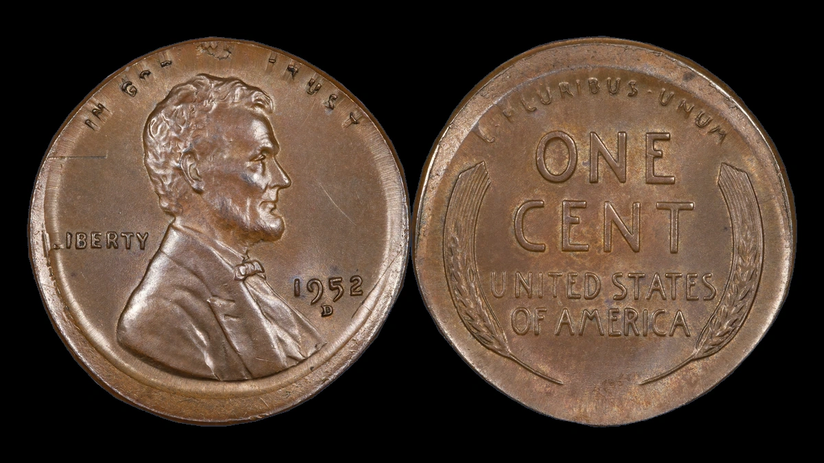 1952 Lincoln Cent (Wheat Reverse): broadstrike