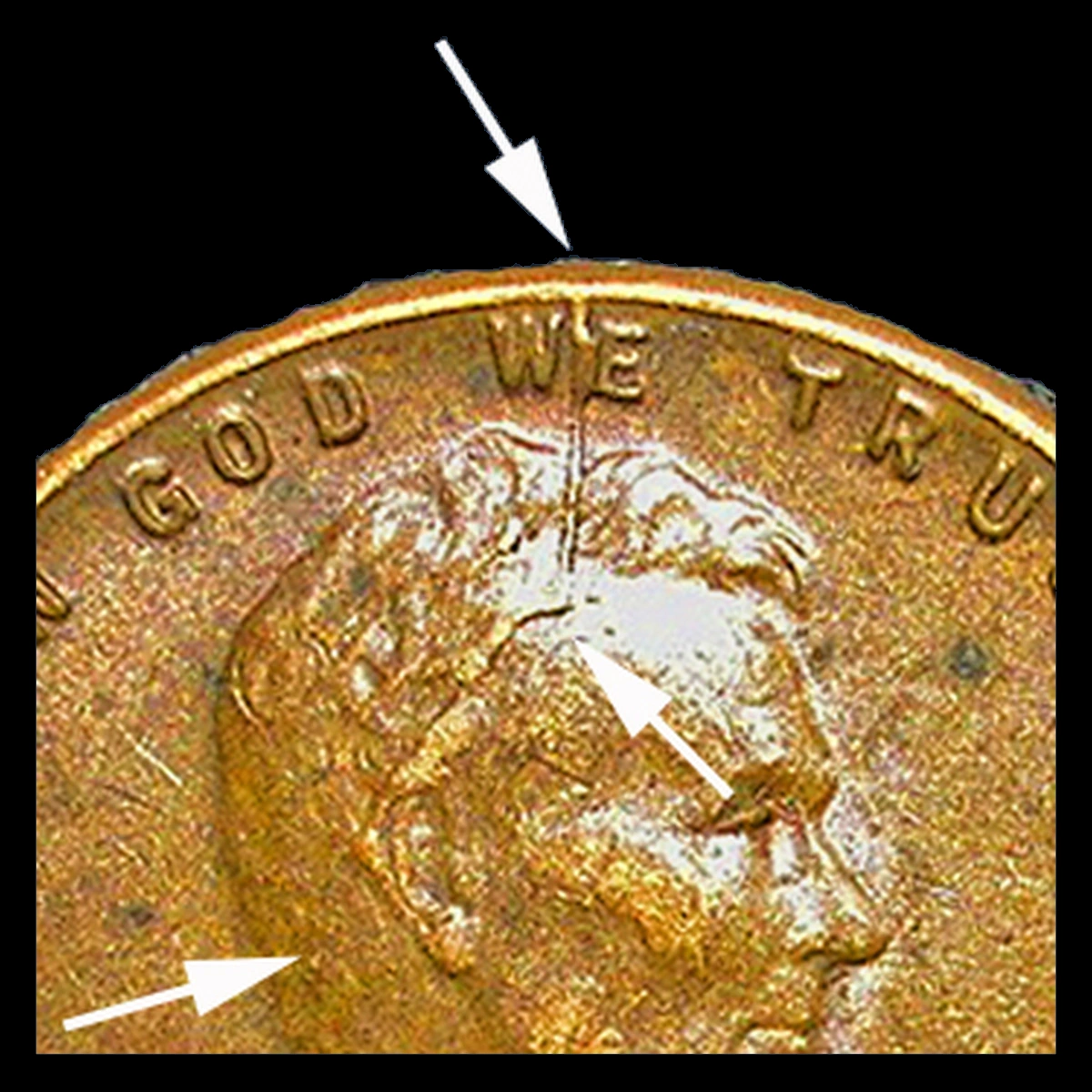 1952 Lincoln Cent (Wheat Reverse): Die Crack