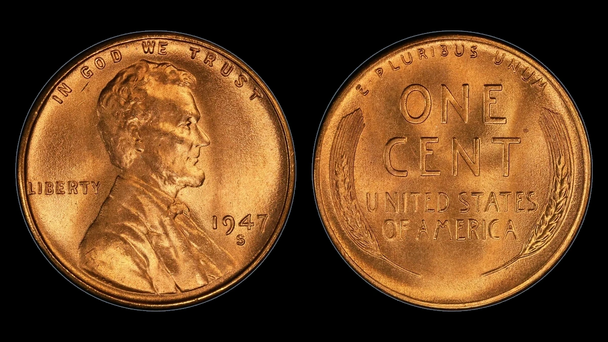 1947 Wheat Penny: Repunched Mintmark