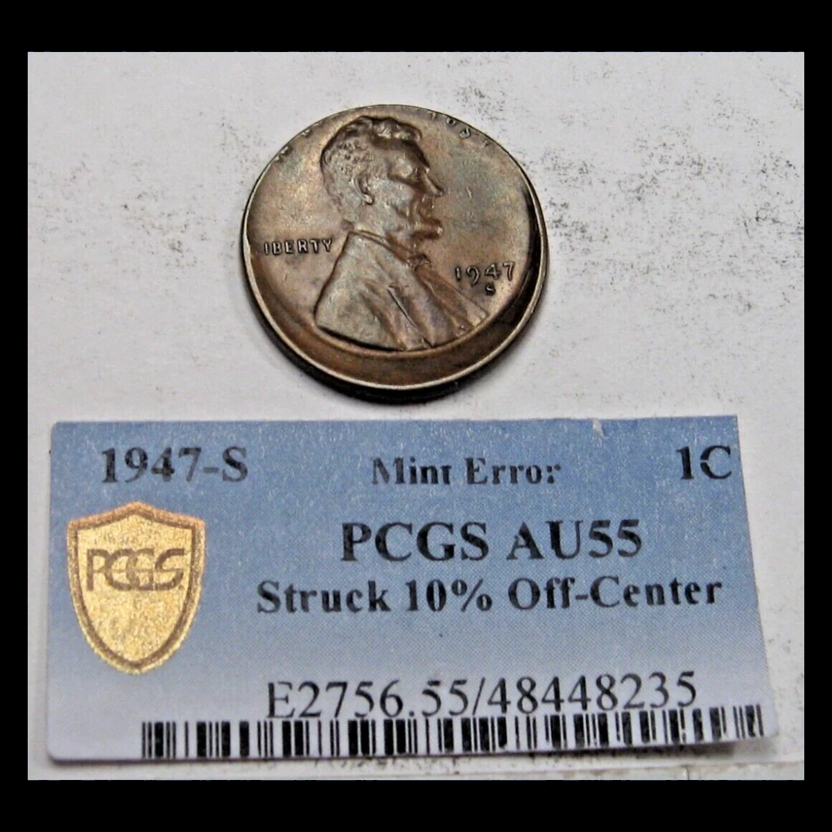 1947 Wheat Penny: Off-Center Strike