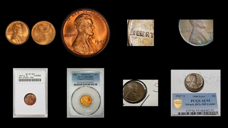 1947 Penny Errors — error coin photographs