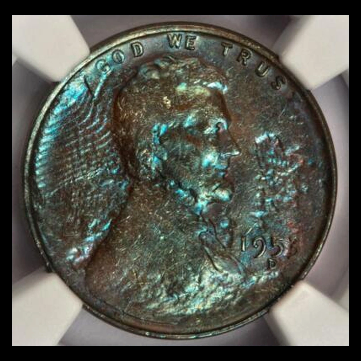 1953 Wheat Penny: Struck-Through Error