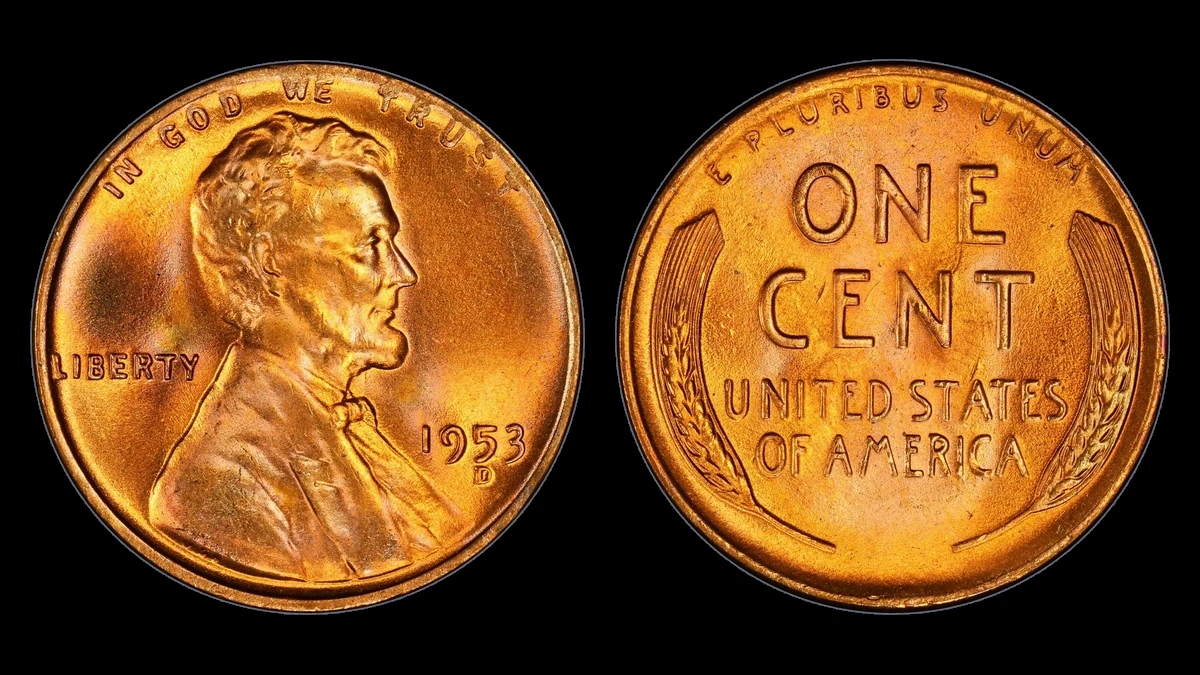 1953 Wheat Penny: Repunched Mintmark