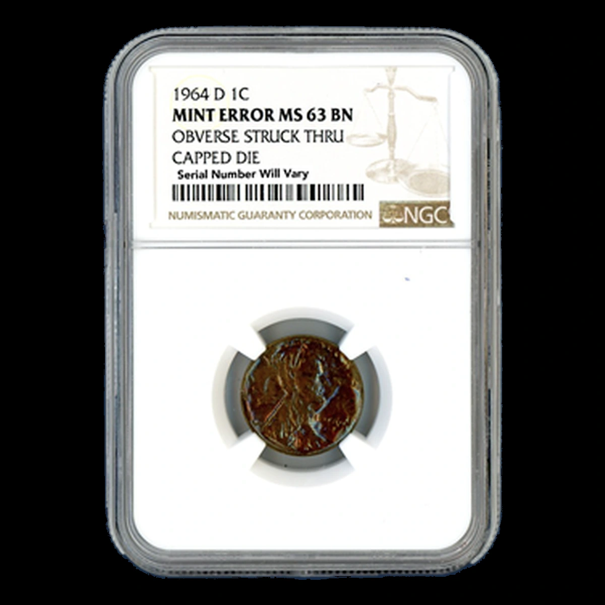 1964 Lincoln Penny: Die Cap / Capped-Die Strike