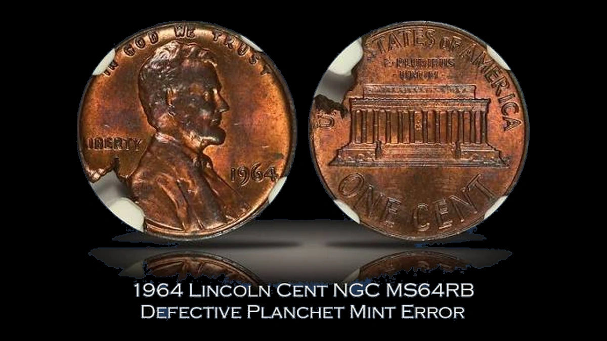 1964 Lincoln Cent (Modern): Planchet Flaw